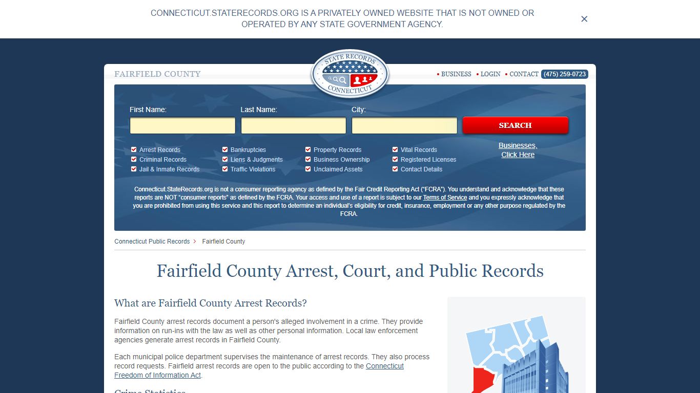 Fairfield County Arrest, Court, and Public Records